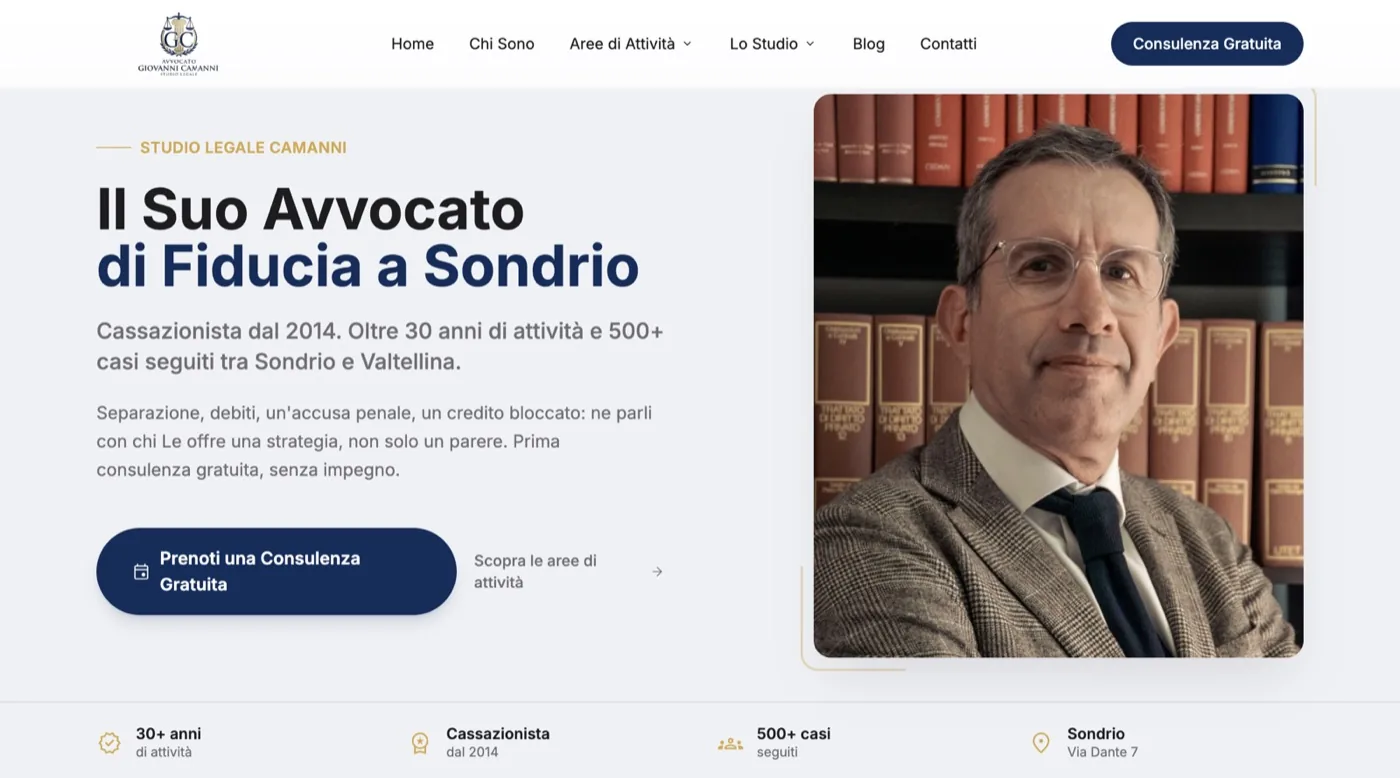 Esempio di sito legale pubblicato
