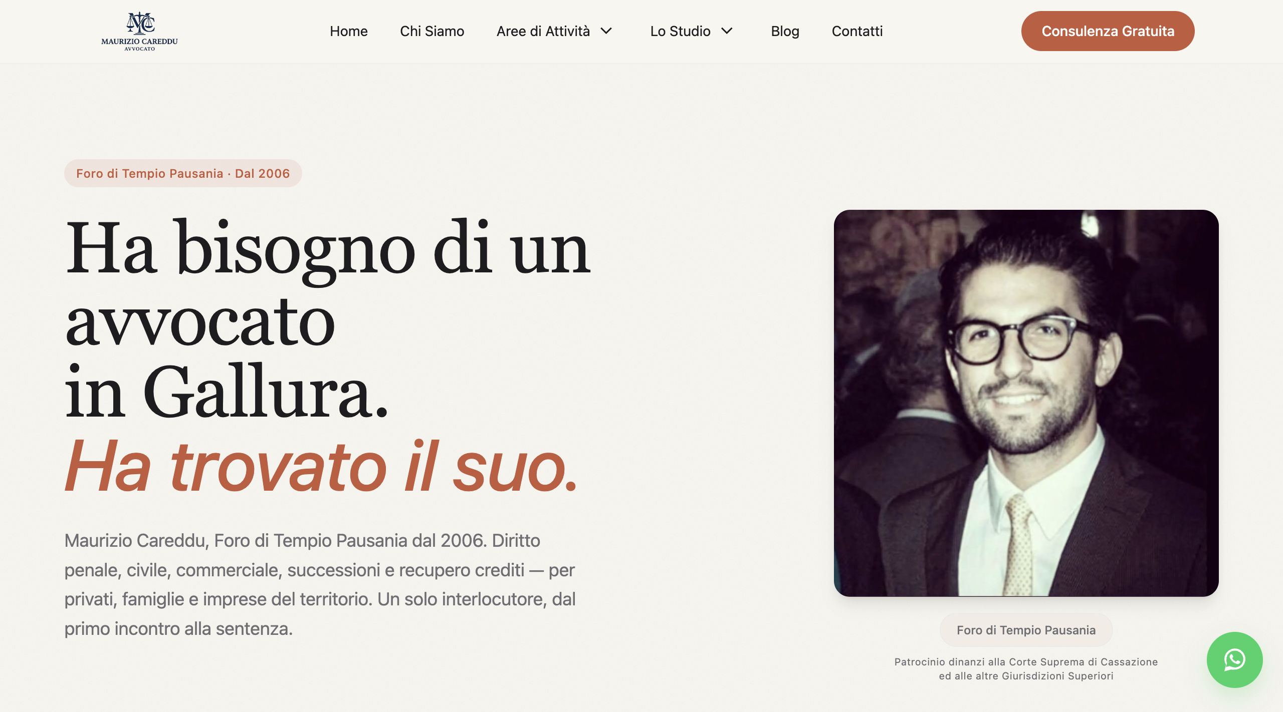 Homepage Studio Legale Careddu — Tempio Pausania